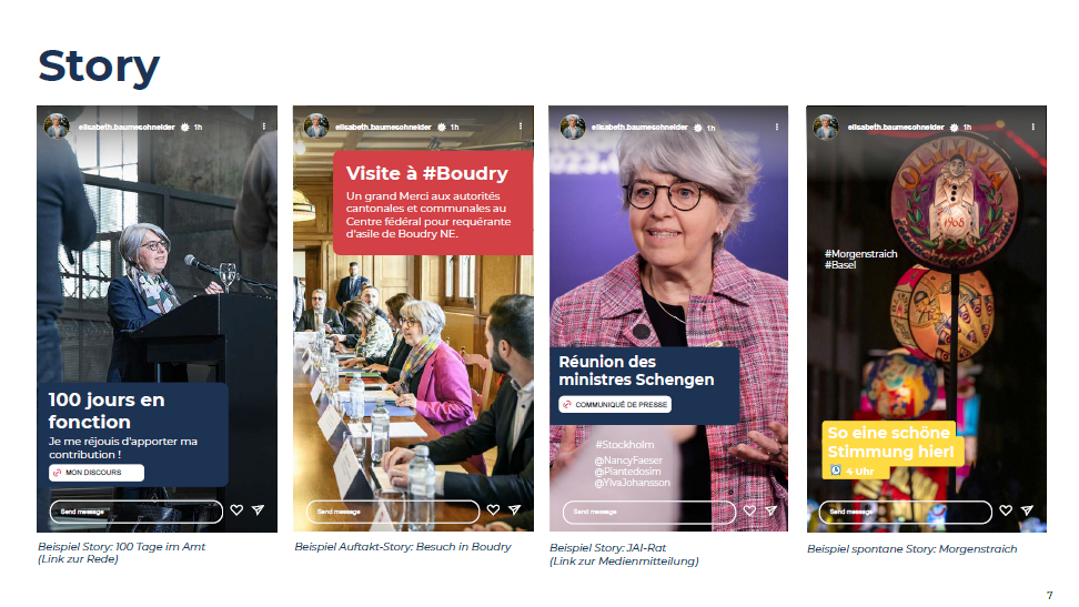 Instagram Story Elisabeth Baume-Schneider